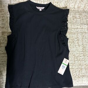 Universal Thread Black Eyelet Trim Tank Top